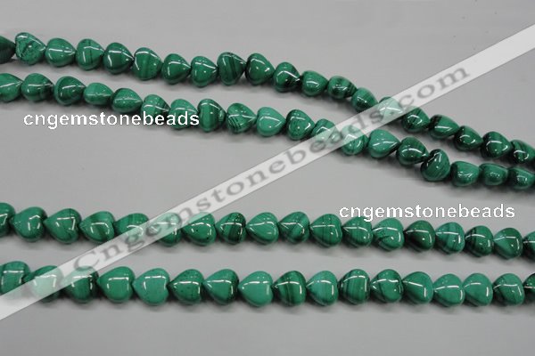 CMN424 15.5 inches 8*8mm heart natural malachite beads wholesale