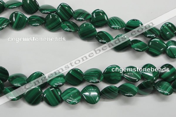 CMN428 15.5 inches 15*15mm heart natural malachite beads wholesale