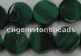 CMN430 15.5 inches 10mm coin natural malachite beads wholesale