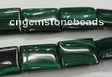 CMN445 15.5 inches 13*18mm rectangle natural malachite beads