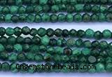 CMN450 15 inches 2mm faceted round malachite beads