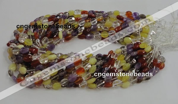 CMQ01 15.5 inches 6*8mm faceted oval multicolor quartz beads