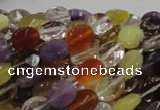 CMQ02 15.5 inches 8*10mm faceted oval multicolor quartz beads