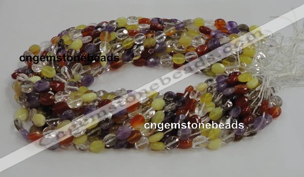 CMQ02 15.5 inches 8*10mm faceted oval multicolor quartz beads