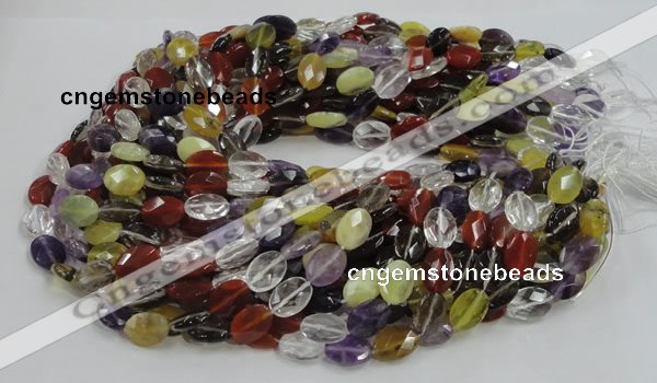 CMQ03 15.5 inches 10*14mm faceted oval multicolor quartz beads