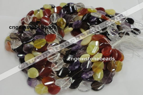 CMQ08 15*20mm twisted faceted teardrop multicolor quartz beads