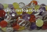 CMQ17 15.5 inches 8mm faceted coin multicolor quartz beads