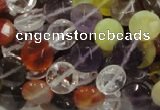 CMQ18 15.5 inches 10mm faceted coin multicolor quartz beads