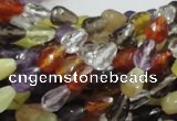 CMQ19 15.5 inches 6*9mm faceted teardrop multicolor quartz beads