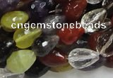 CMQ21 15.5 inches 10*14mm faceted teardrop multicolor quartz beads