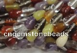 CMQ22 15.5 inches 6*10mm teardrop multicolor quartz beads