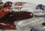 CMQ23 15.5 inches 10*30mm teardrop multicolor quartz beads