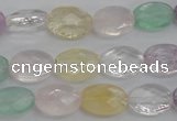 CMQ252 15.5 inches 10*14mm faceted oval multicolor quartz beads