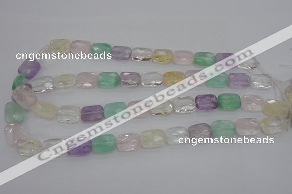 CMQ259 15.5 inches 12*16mm faceted rectangle multicolor quartz beads