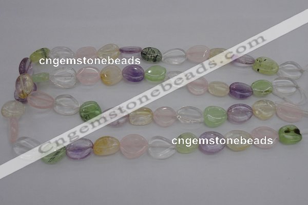 CMQ260 15.5 inches 12*14mm -14*16mm freeform multicolor quartz beads