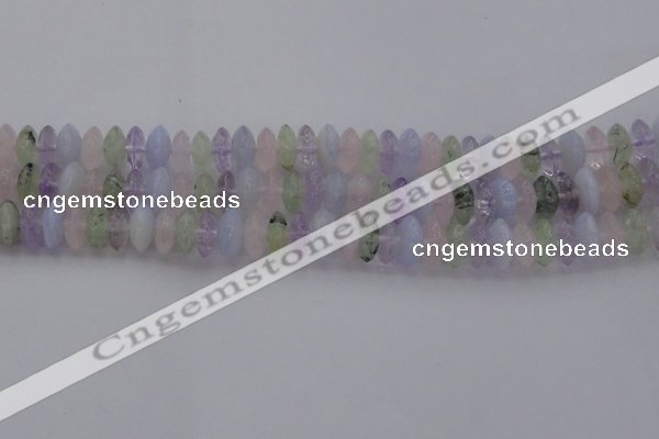 CMQ262 15.5 inches 5*12mm rondelle multicolor quartz beads