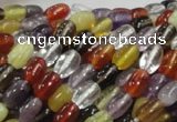 CMQ27 15.5 inches 5*8mm rice multicolor quartz beads wholesale