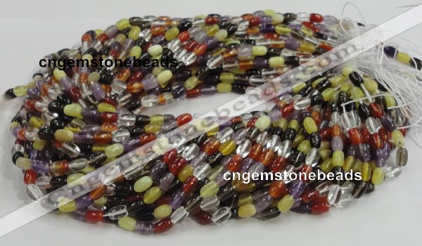 CMQ27 15.5 inches 5*8mm rice multicolor quartz beads wholesale