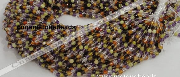 CMQ30 15.5 inches 4mm faceted round multicolor quartz beads