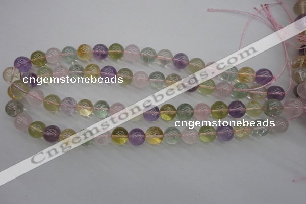 CMQ304 15.5 inches 12mm round multicolor quartz gemstone beads