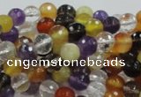 CMQ31 15.5 inches 6mm faceted round multicolor quartz beads