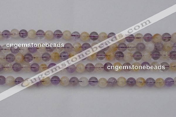 CMQ312 15.5 inches 8mm round citrine & amethyst beads wholesale