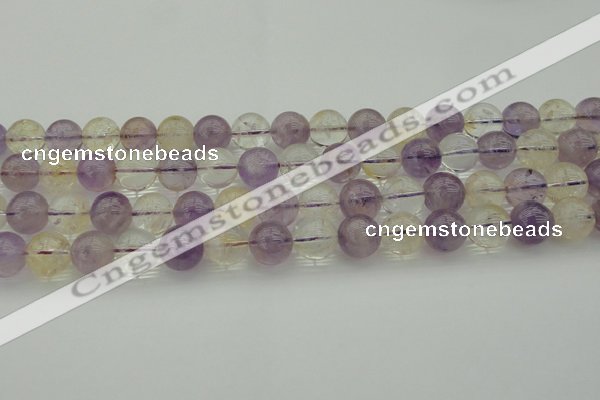 CMQ314 15.5 inches 12mm round citrine & amethyst beads wholesale