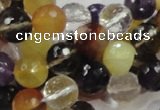 CMQ33 15.5 inches 10mm faceted round multicolor quartz beads