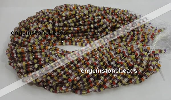 CMQ34 15.5 inches 2.5*4mm faceted rondelle multicolor quartz beads