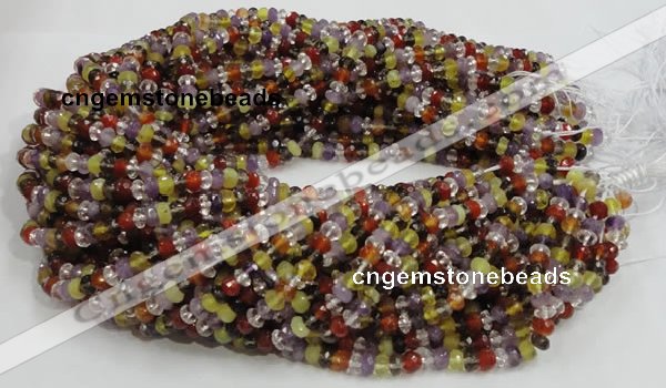 CMQ35 15.5 inches 4*6mm faceted rondelle multicolor quartz beads