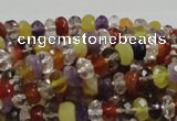 CMQ36 15.5 inches 5*8mm faceted rondelle multicolor quartz beads