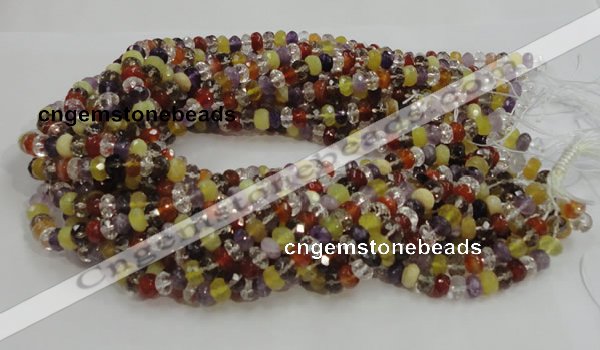 CMQ36 15.5 inches 5*8mm faceted rondelle multicolor quartz beads