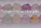 CMQ368 15.5 inches 10mm faceted nuggets mixed quartz beads