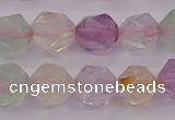 CMQ369 15.5 inches 12mm faceted nuggets mixed quartz beads
