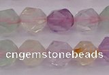 CMQ369 15.5 inches 12mm faceted nuggets mixed quartz beads