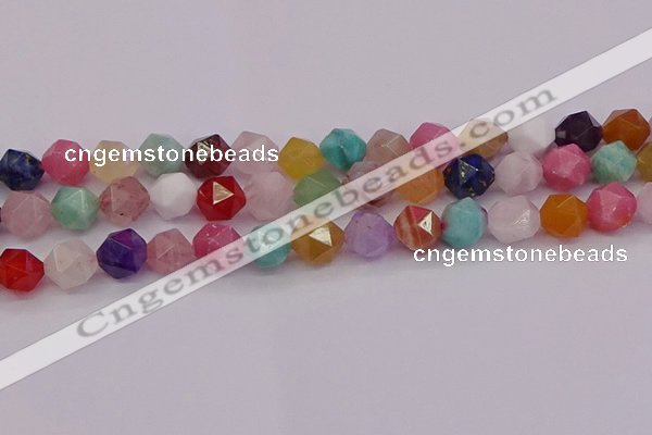 CMQ374 15.5 inches 12mm faceted nuggets mixed gemstone beads