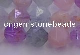 CMQ382 15.5 inches 8mm faceted nuggets mixed quartz beads