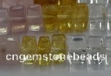 CMQ39 15.5 inches 6*10mm triangle mixed quartz beads wholesale