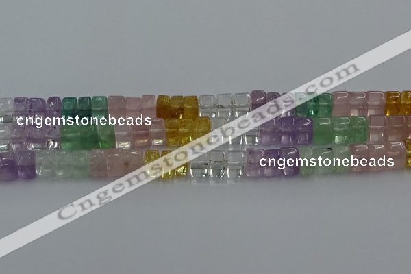 CMQ39 15.5 inches 6*10mm triangle mixed quartz beads wholesale