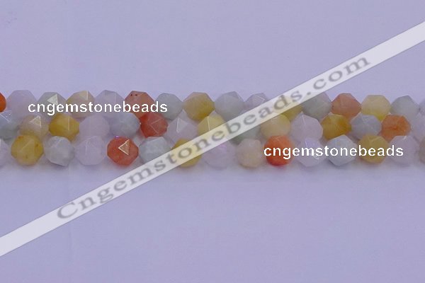 CMQ414 15.5 inches 12mm faceted nuggets mixed jade beads