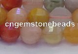 CMQ428 15.5 inches 10mm faceted round natural mixed quartz beads