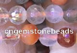 CMQ436 15.5 inches 6mm faceted round mixed rutilated quartz beads