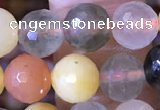 CMQ437 15.5 inches 8mm faceted round mixed rutilated quartz beads