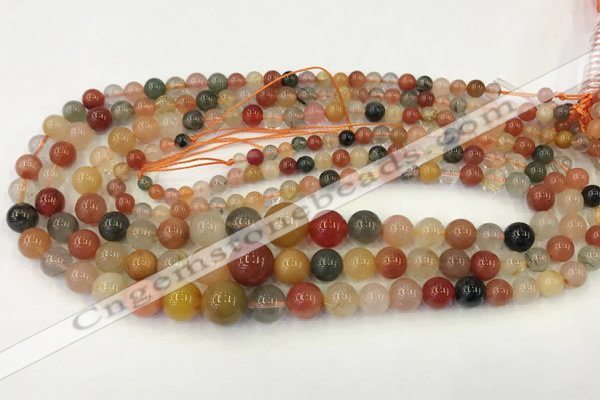 CMQ448 15.5 inches 4mm - 12mm round mixed quartz graduated beads