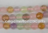 CMQ52 15.5 inches 8mm faceted round multicolor quartz beads