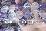 CMQ527 15.5 inches 20mm faceted coin colorfull quartz beads