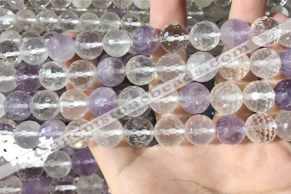 CMQ557 15.5 inches 12mm faceted round colorfull quartz beads