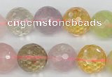 CMQ56 15.5 inches 16mm faceted round multicolor quartz beads