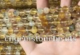 CMQ561 15.5 inches 8mm faceted round citrine & prehnite beads