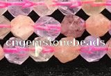 CMQ565 15.5 inches 6mm faceted nuggets mixed quartz beads